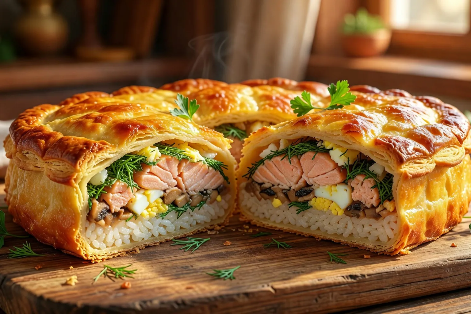 Koulibiac au saumon : le pate en croute russe, recette traditionnelle